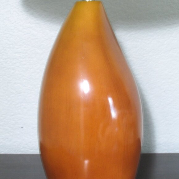 Mid Century Modern Bean Shaped Base Wood Tone Lamp - Picture 3 of 8